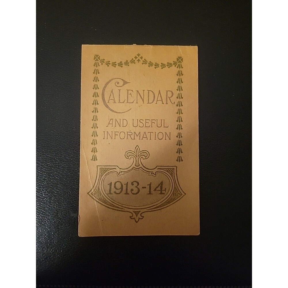 Original 1913-14 Bromo-Seltzer Drug Advertising Calendar/Memo Pad Antique MD